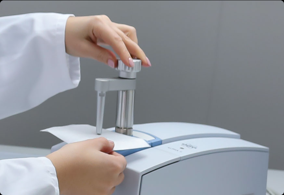 Inspection of a piece of membrane with a FTIR spectrometer